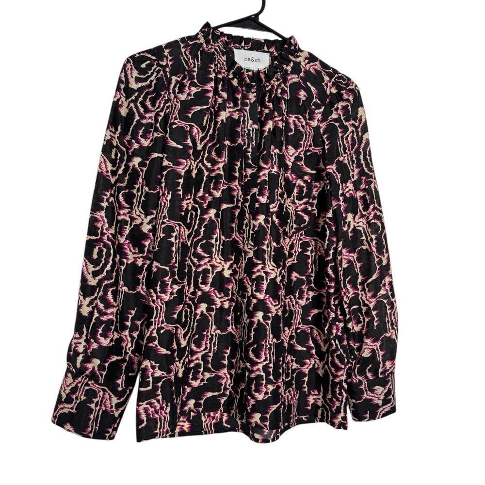 Ba&sh‎ Toste Print Long Sleeve Silk Top - Picture 2 of 8